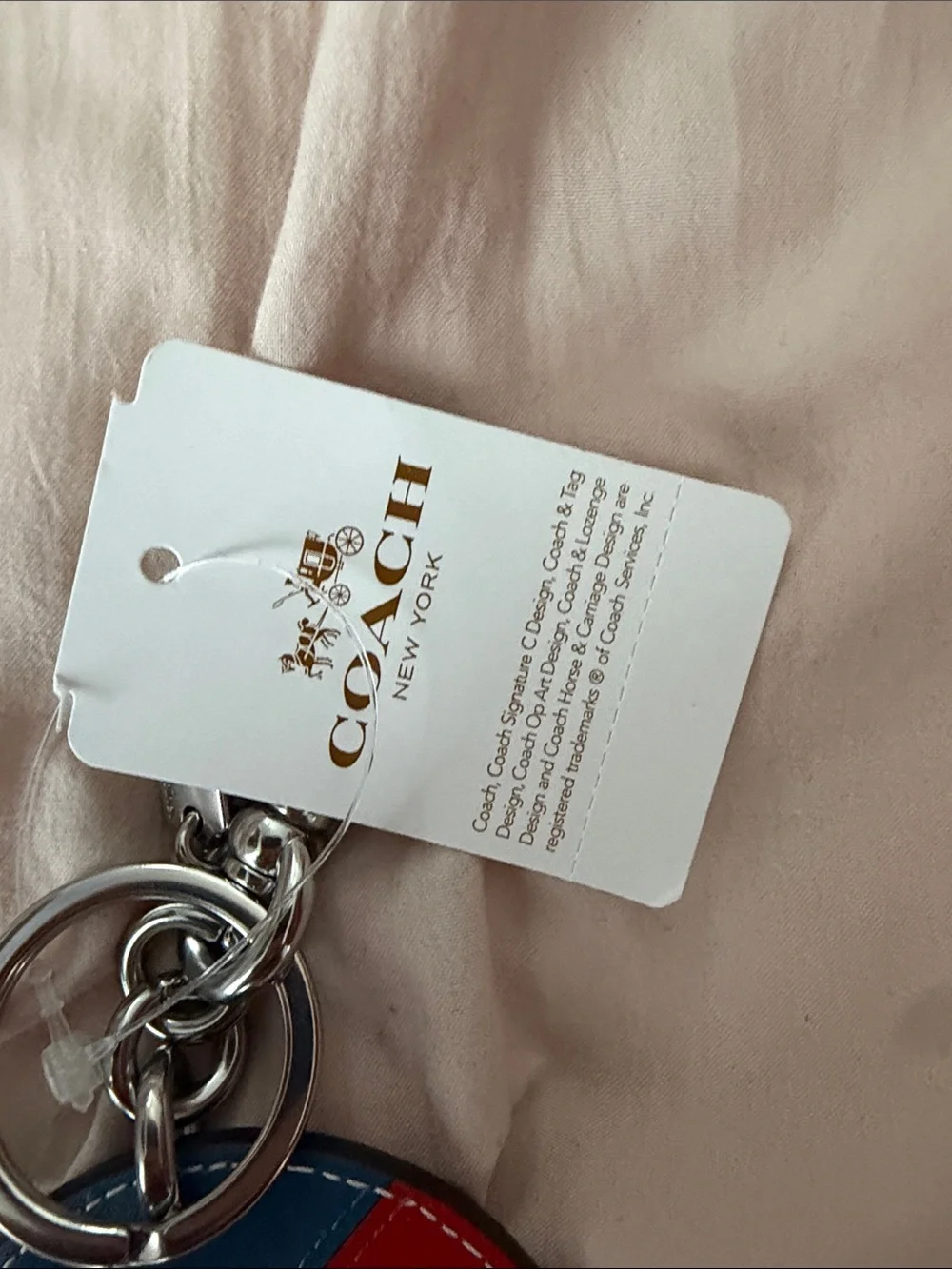 Coach Red, Blue & White Round Beach Ball Keychain